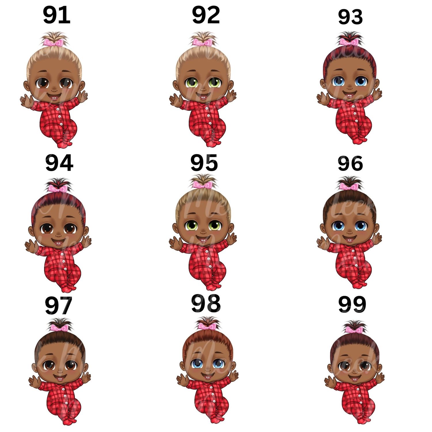 Christmas Chibi Baby Doll UVDTF or DTF Decal