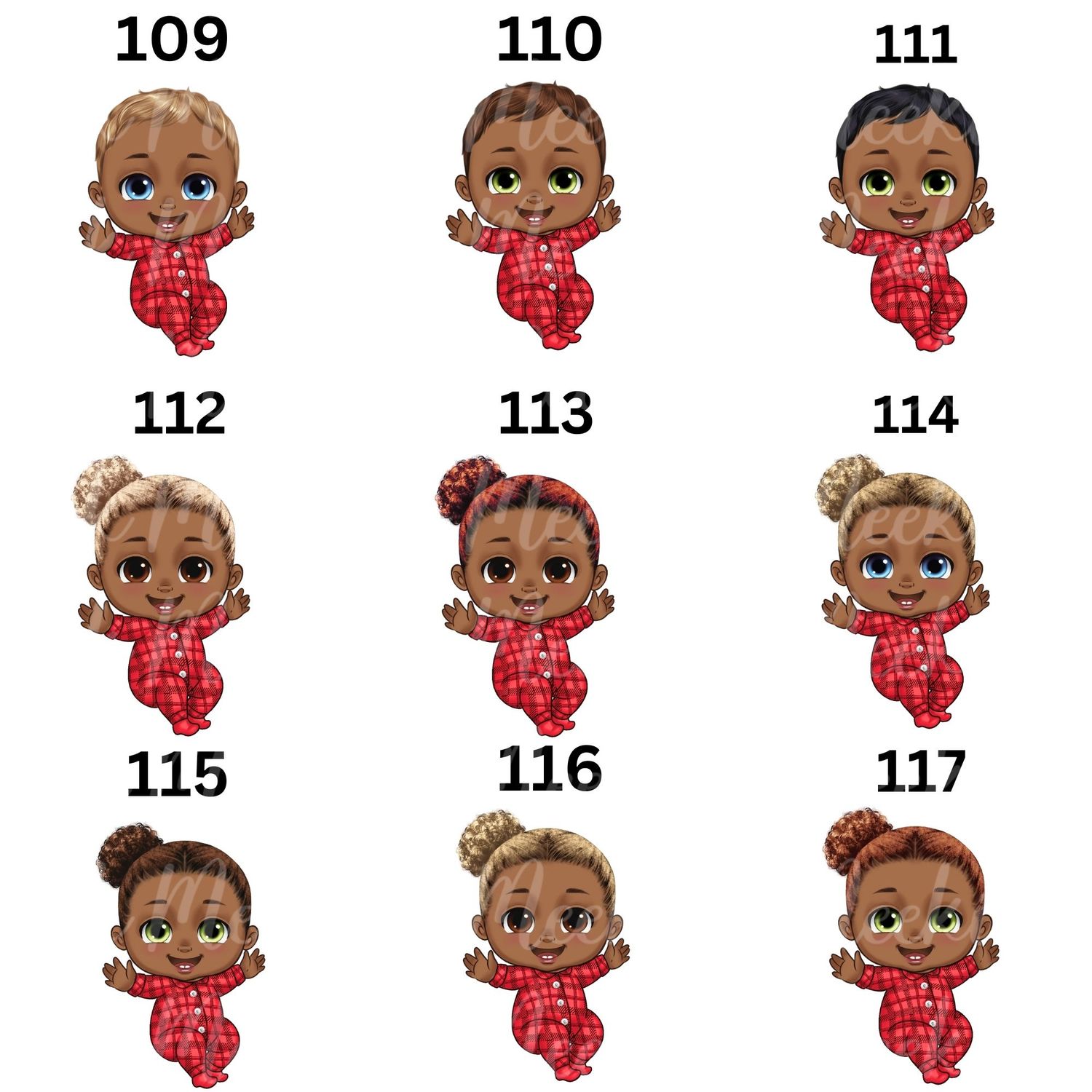 Christmas Chibi Baby Doll UVDTF or DTF Decal