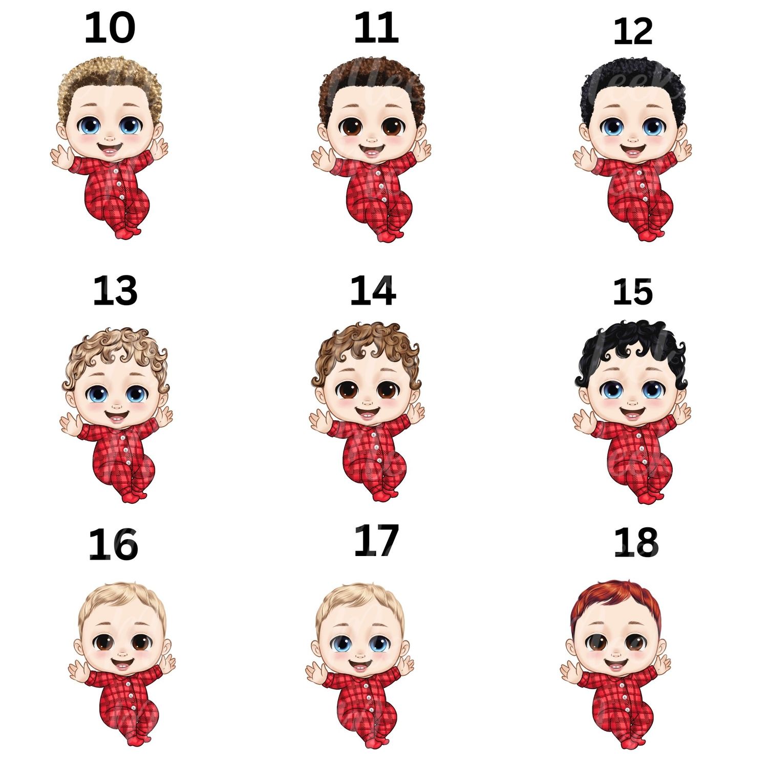 Christmas Chibi Baby Doll UVDTF or DTF Decal