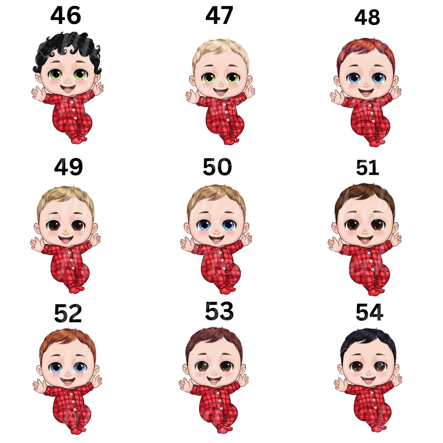 Christmas Chibi Baby Doll UVDTF or DTF Decal