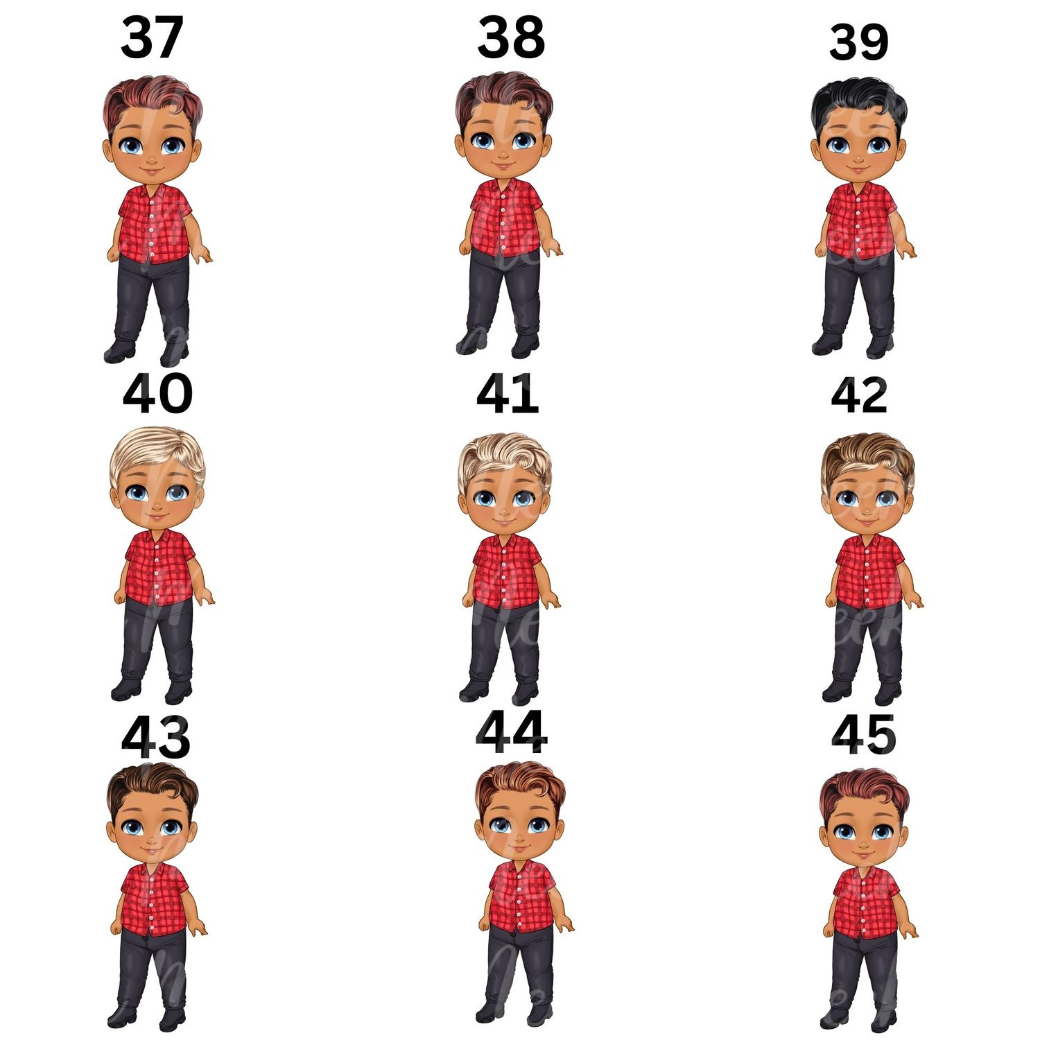 Christmas Chibi Boy Doll UVDTF or DTF Decal