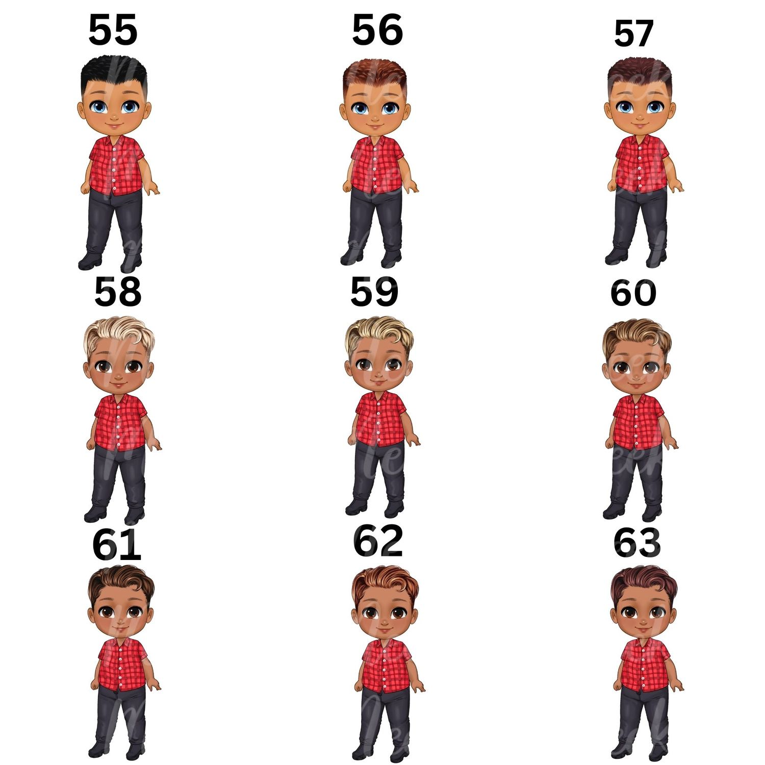 Christmas Chibi Boy Doll UVDTF or DTF Decal