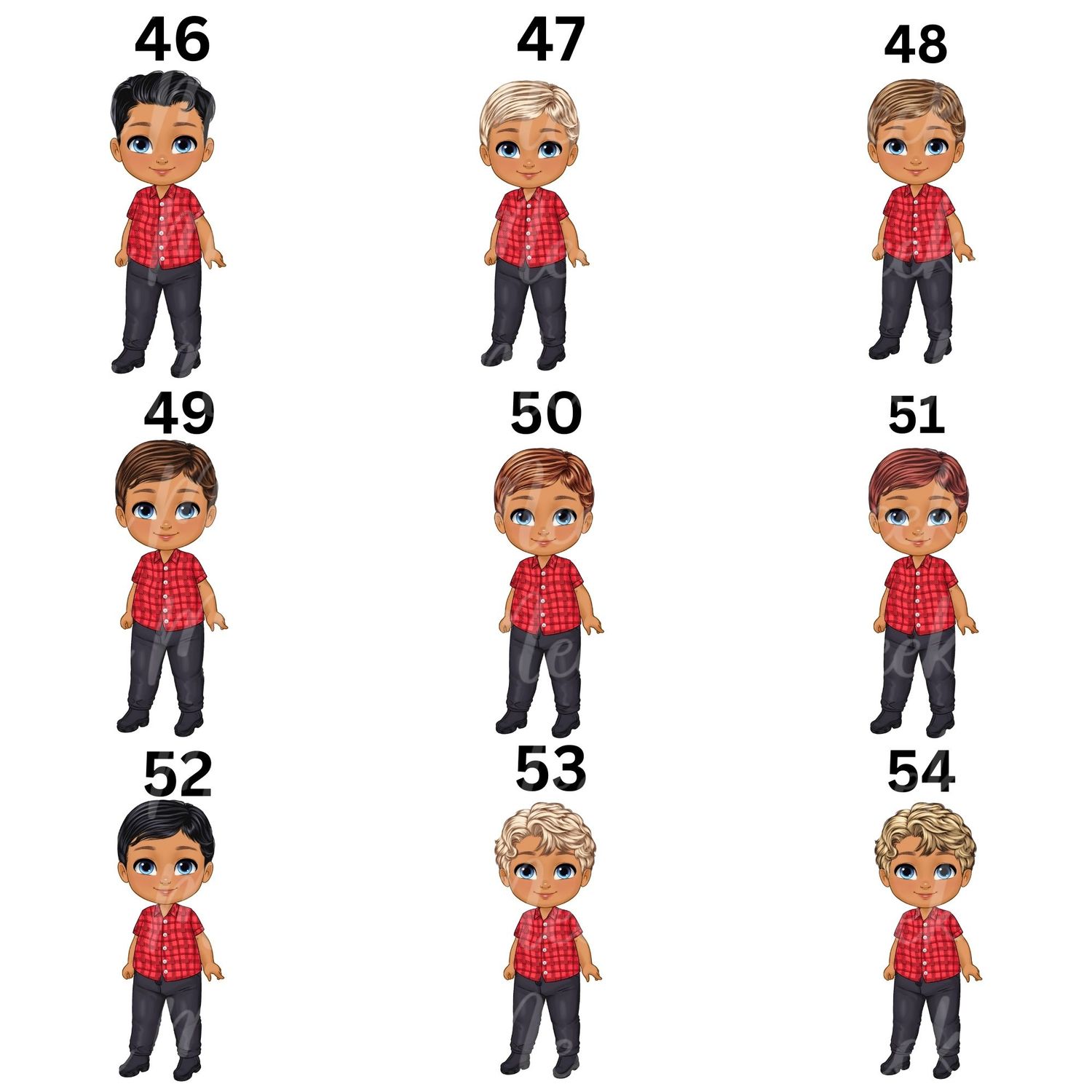Christmas Chibi Boy Doll UVDTF or DTF Decal