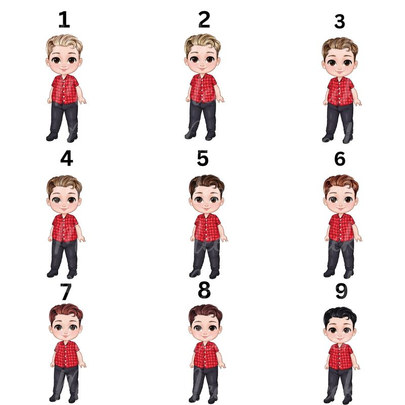 Christmas Chibi Boy Doll UVDTF or DTF Decal