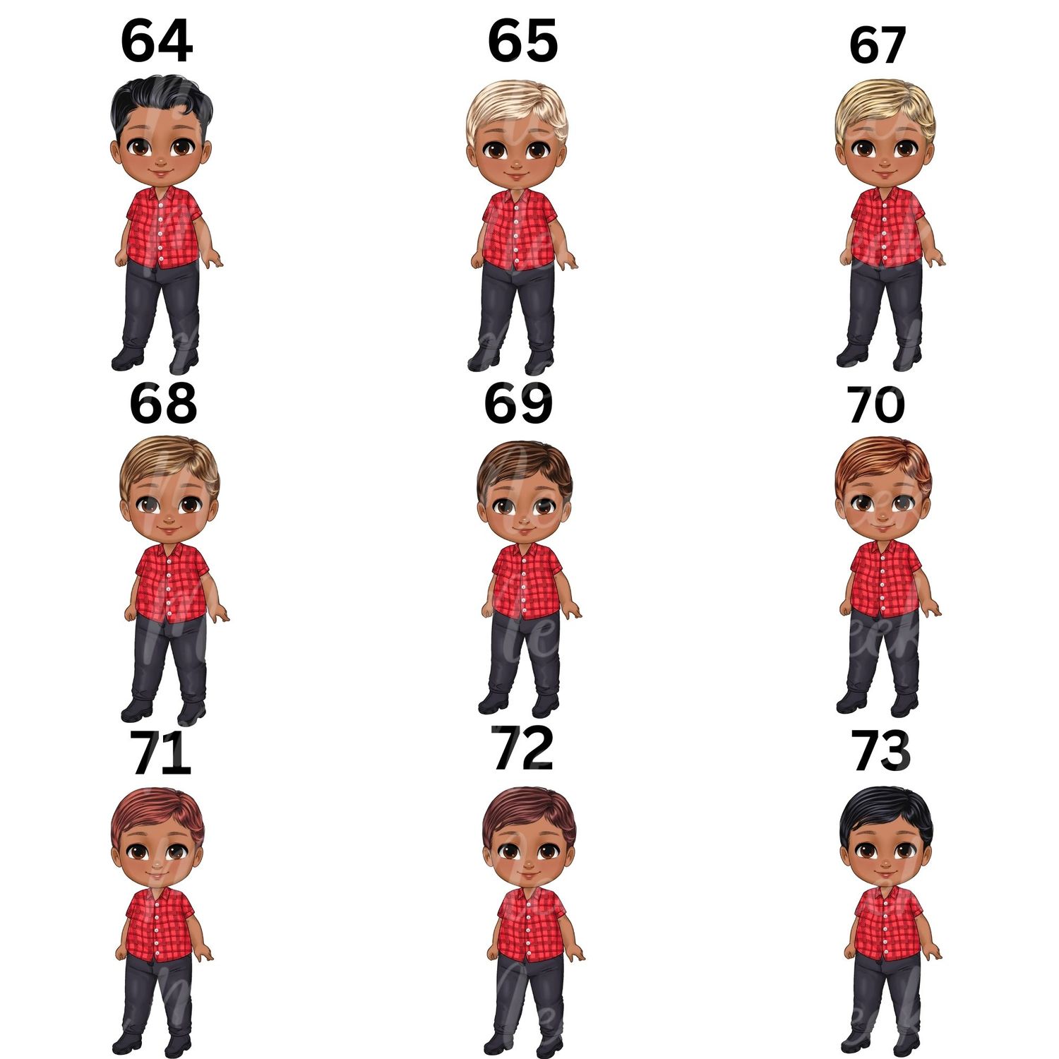 Christmas Chibi Boy Doll UVDTF or DTF Decal