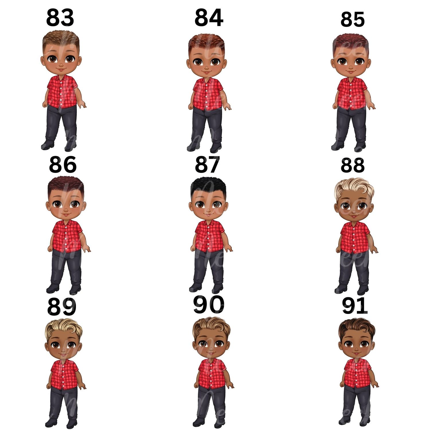 Christmas Chibi Boy Doll UVDTF or DTF Decal