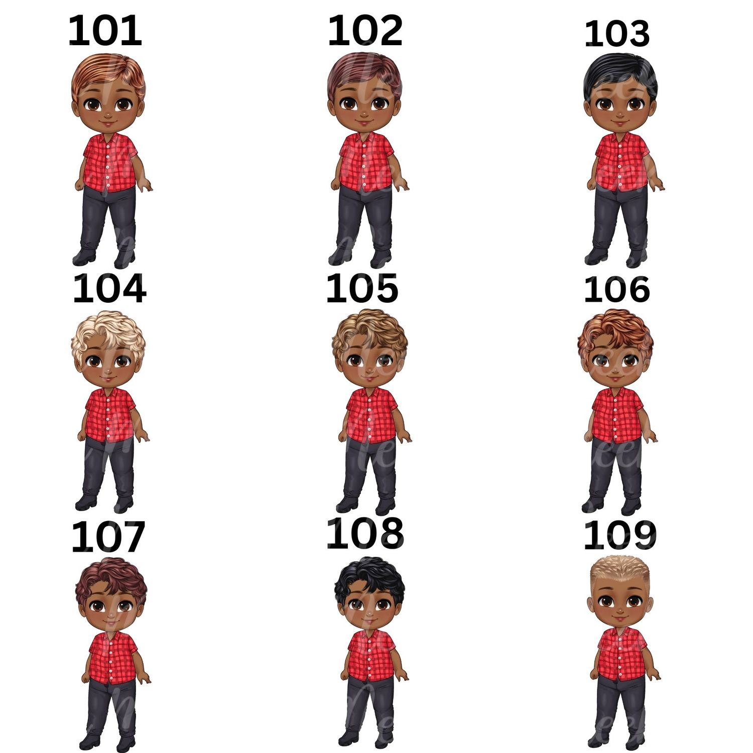 Christmas Chibi Boy Doll UVDTF or DTF Decal