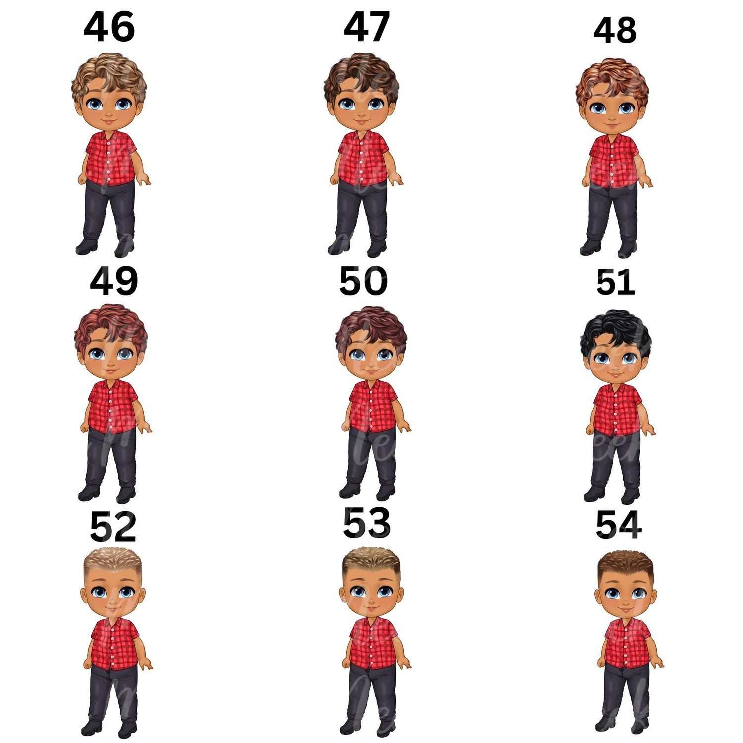 Christmas Chibi Boy Doll UVDTF or DTF Decal