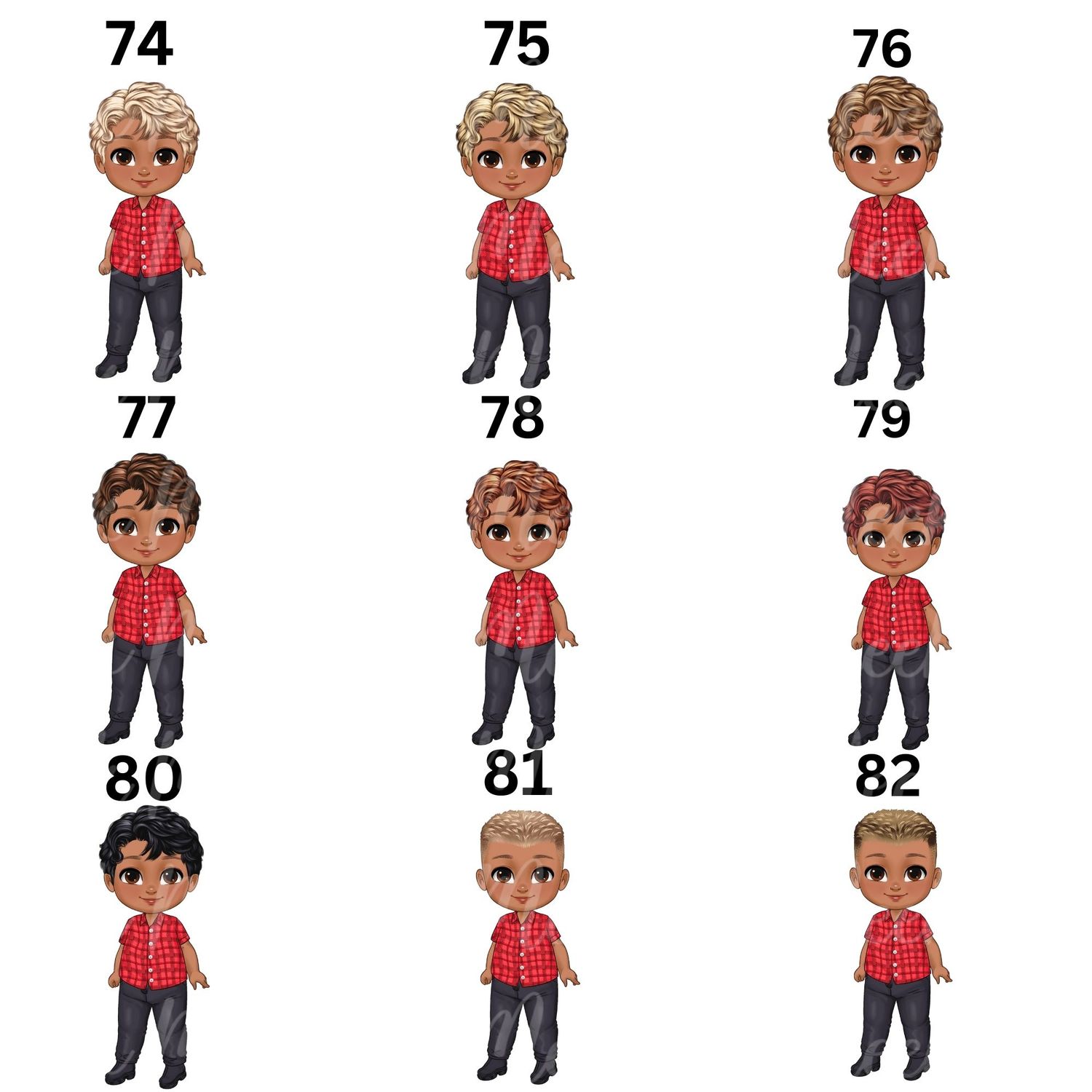 Christmas Chibi Boy Doll UVDTF or DTF Decal