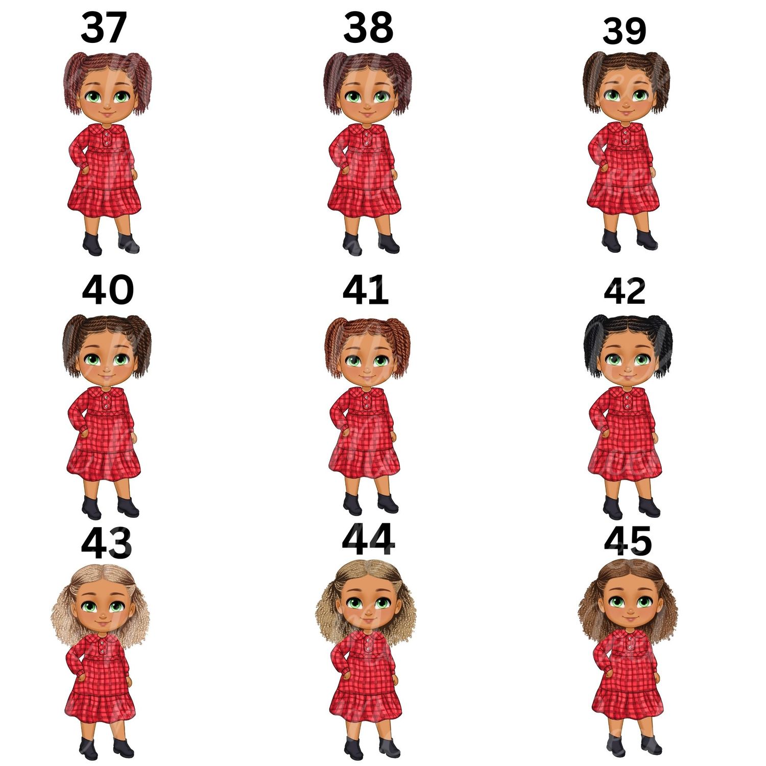 Christmas Chibi Girl Doll UVDTF or DTF Decal