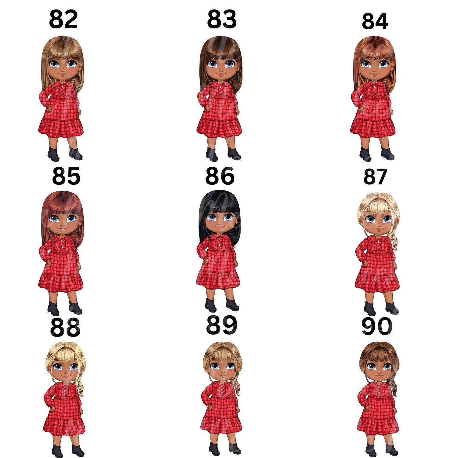 Christmas Chibi Girl Doll UVDTF or DTF Decal