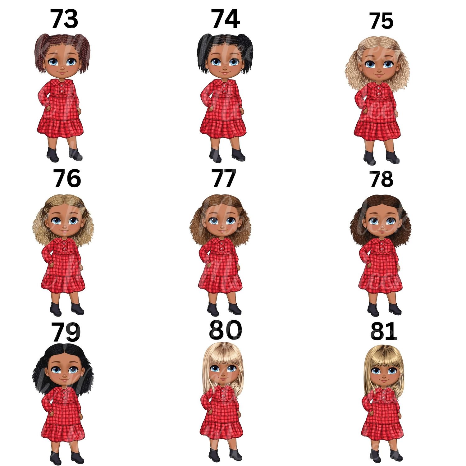 Christmas Chibi Girl Doll UVDTF or DTF Decal