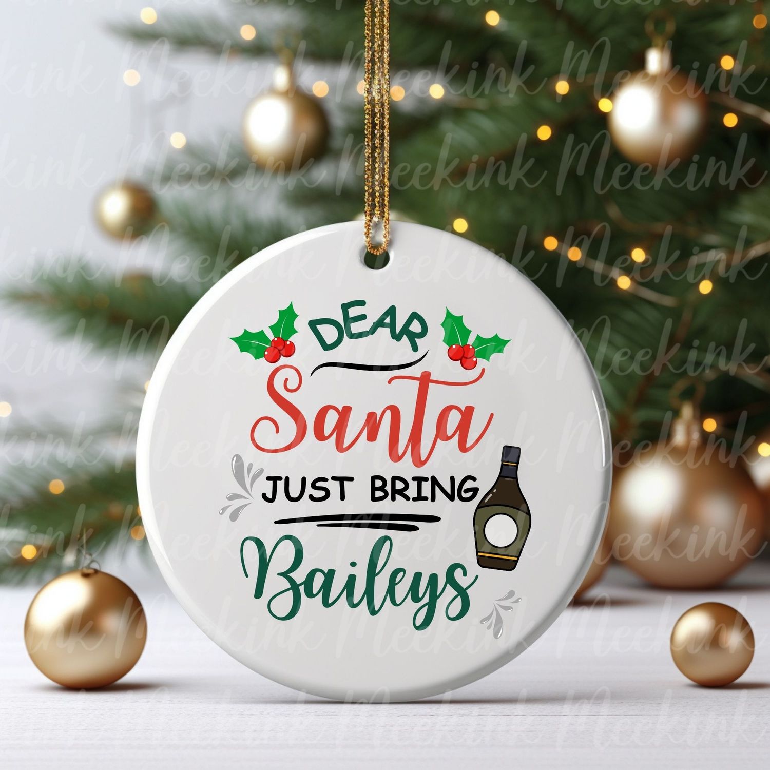 Dear Santa Bring Baileys UVDTF or DTF Decal
