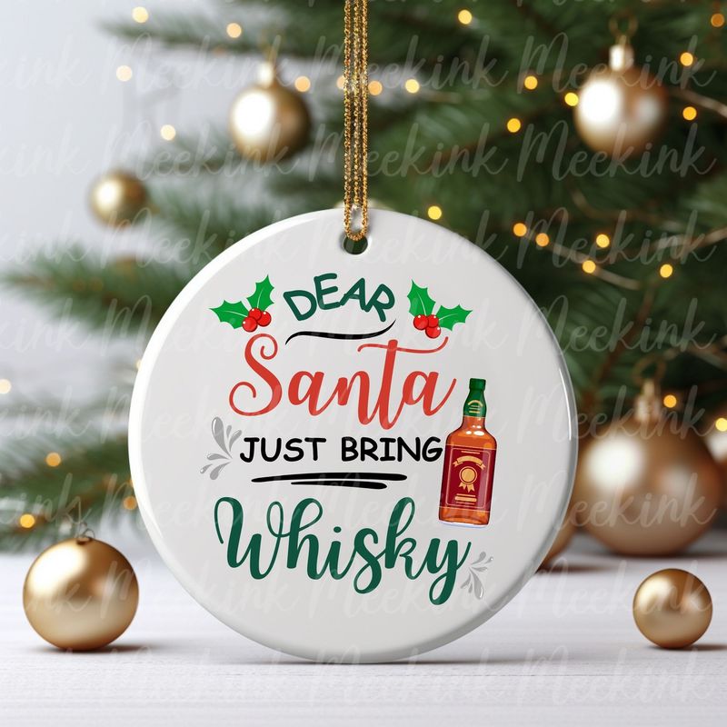 Dear Santa Bring Whisky UVDTF or DTF Decal