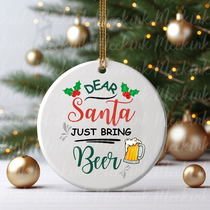 Dear Santa Bring Beer UVDTF or DTF Decal