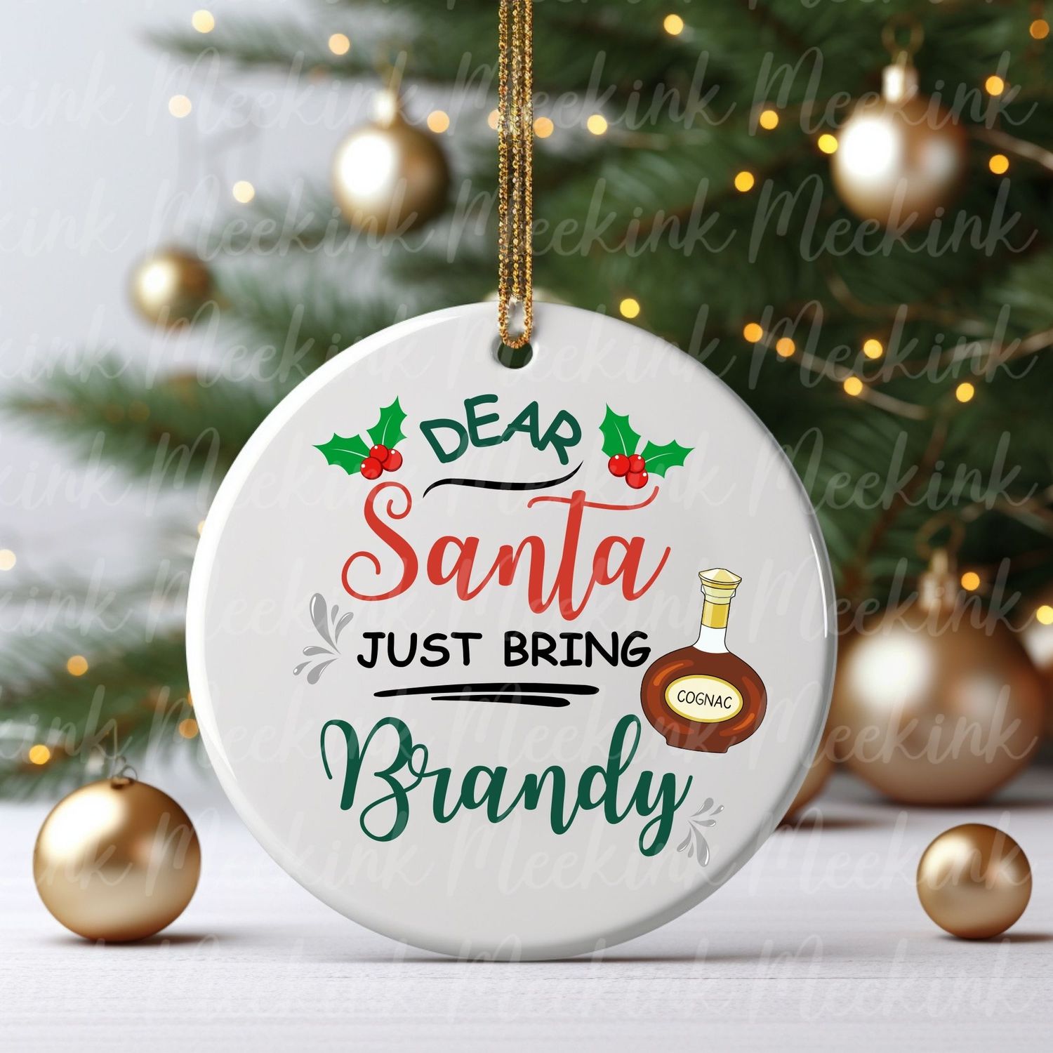 Dear Santa Bring Brandy UVDTF or DTF Decal