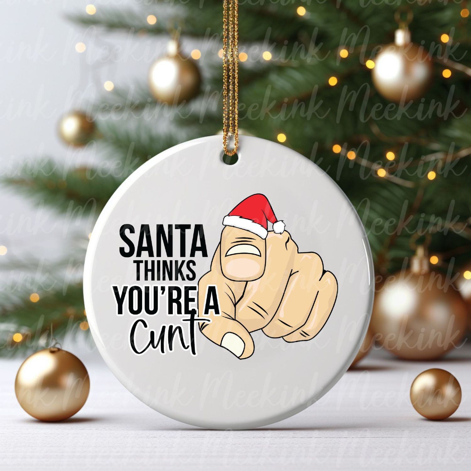 Santa Think&#39;s You&#39;re UVDTF or DTF Decal