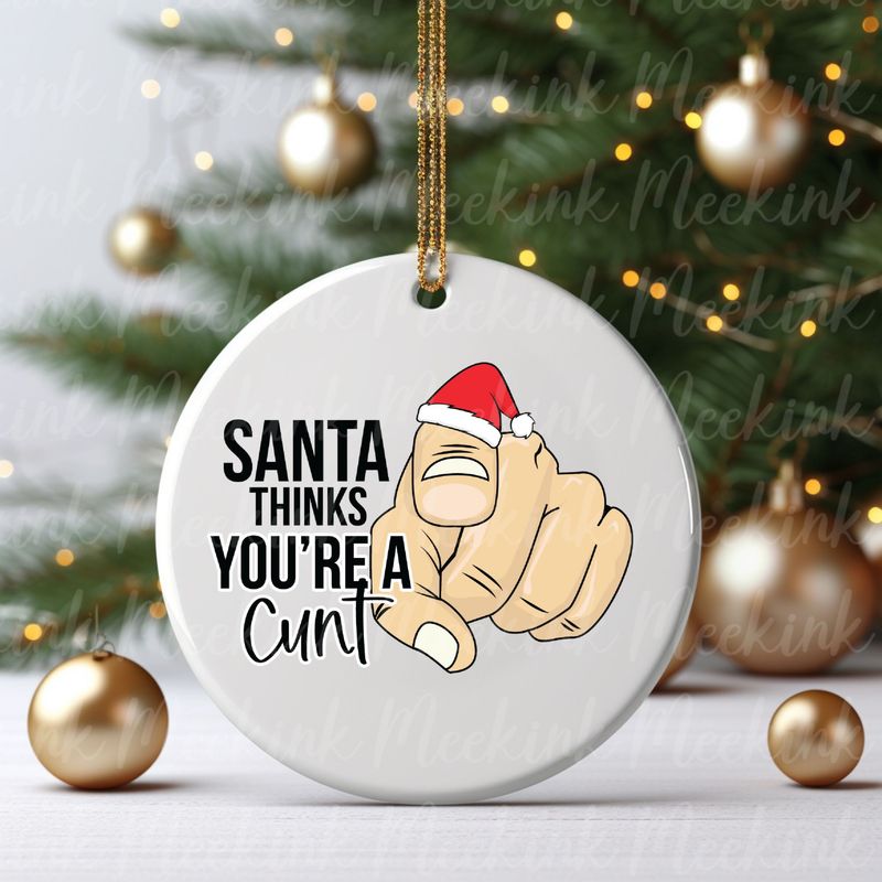 Santa Think&#39;s You&#39;re UVDTF or DTF Decal