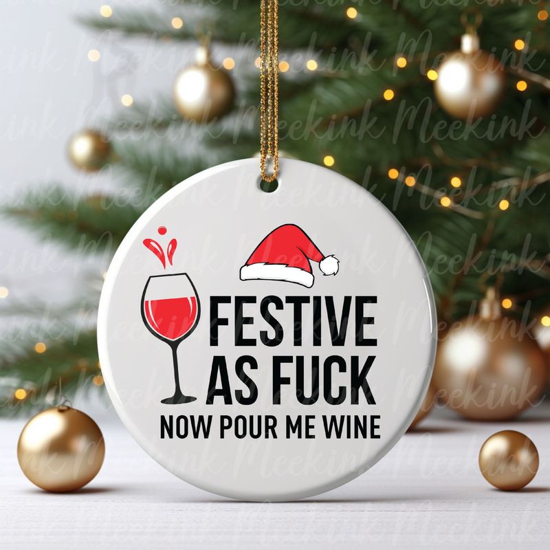 Festive AF Wine UVDTF or DTF Decal