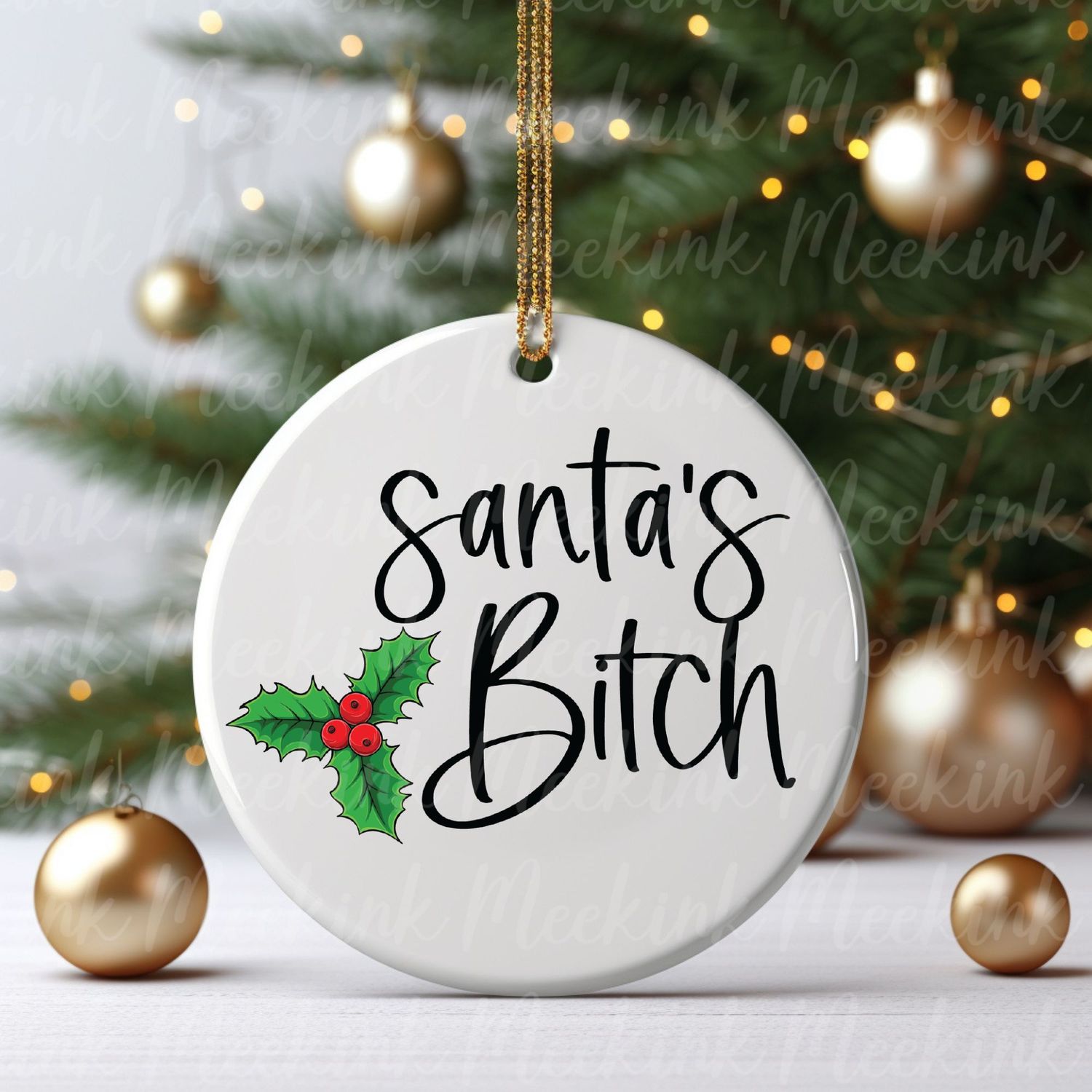 Santa&#39;s Bitch UVDTF or DTF Decal