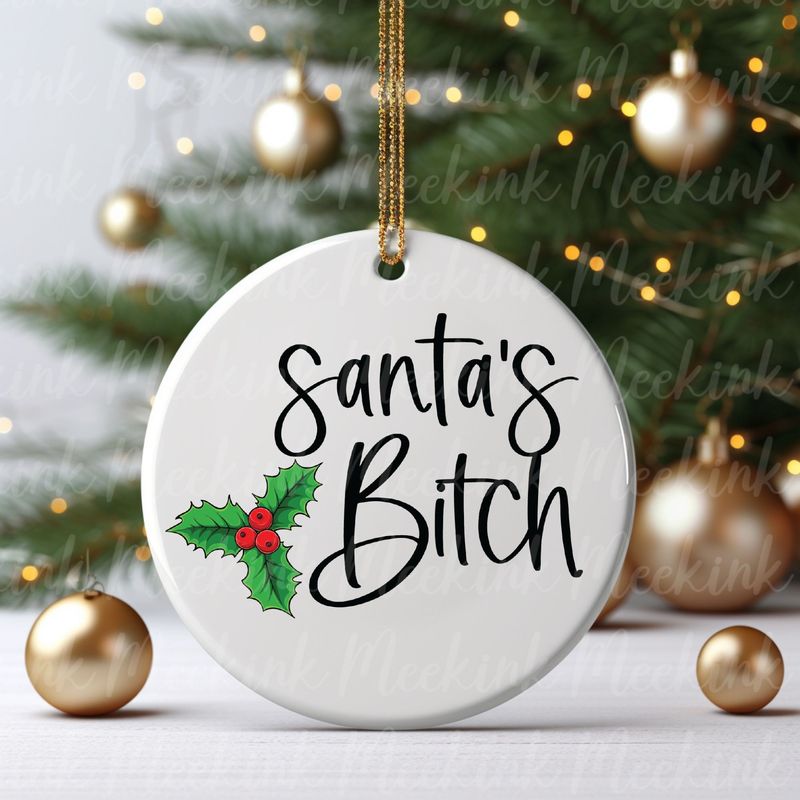 Santa&#39;s Bitch UVDTF or DTF Decal