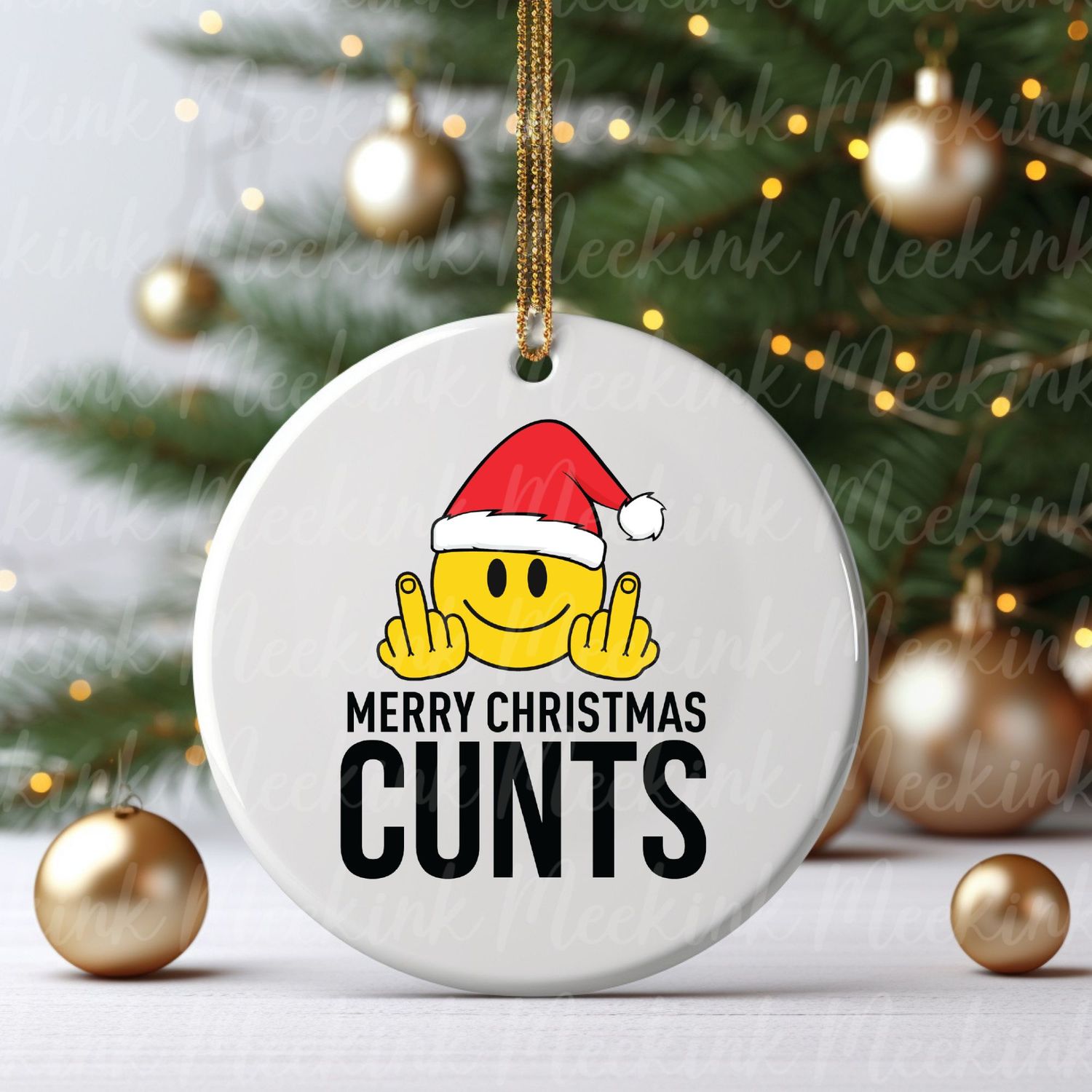 Merry Christmas C*nts UVDTF or DTF Decal