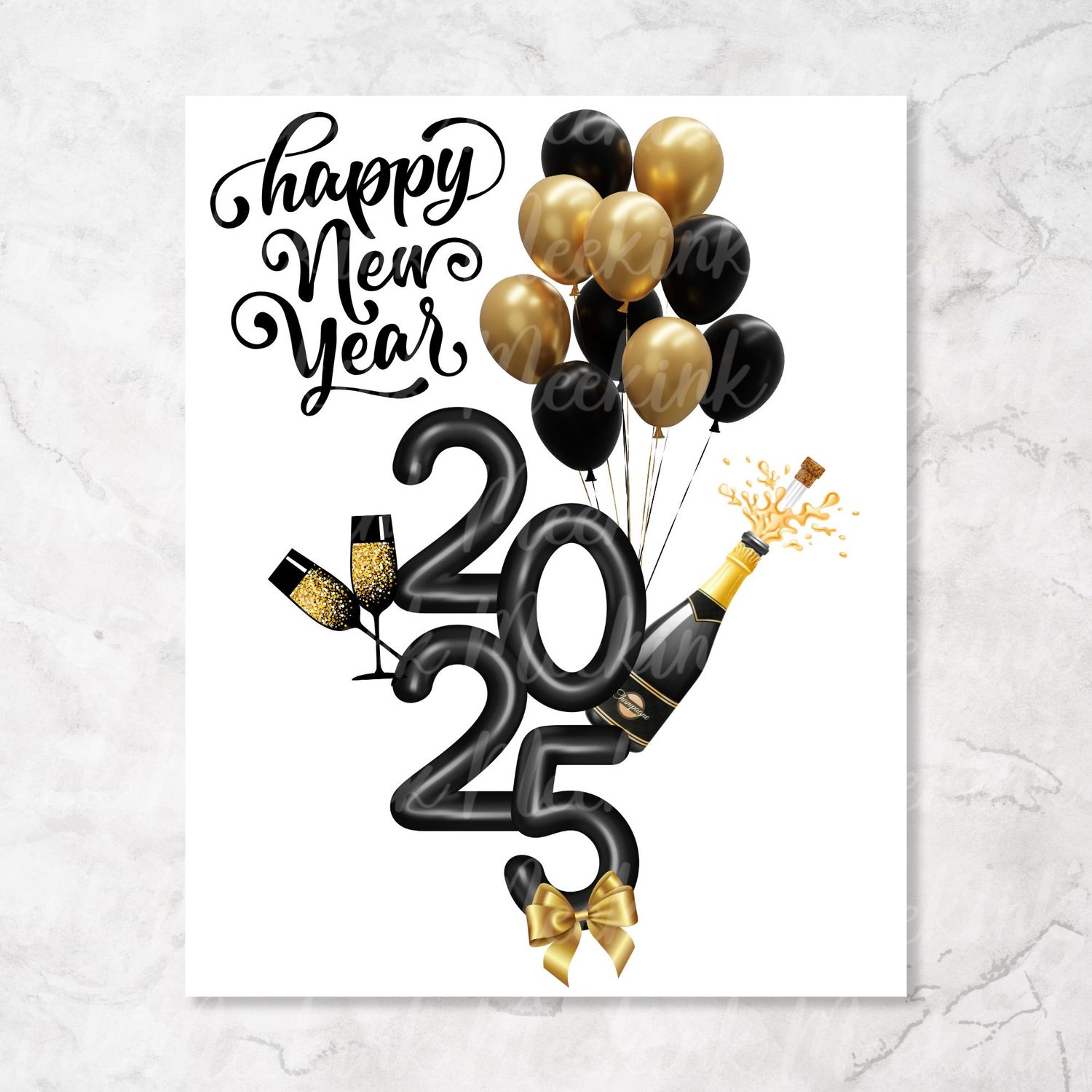 2025 New Year Balloons Decal