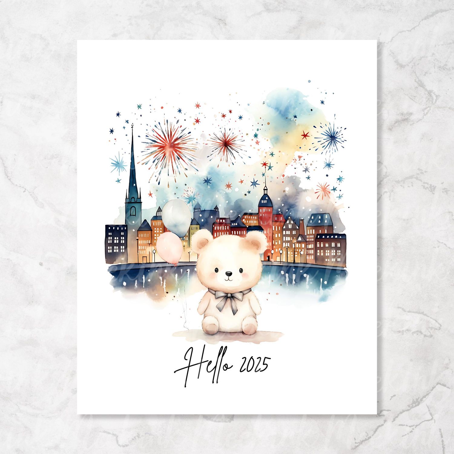 Cute Teddy 2025 New Year Decal
