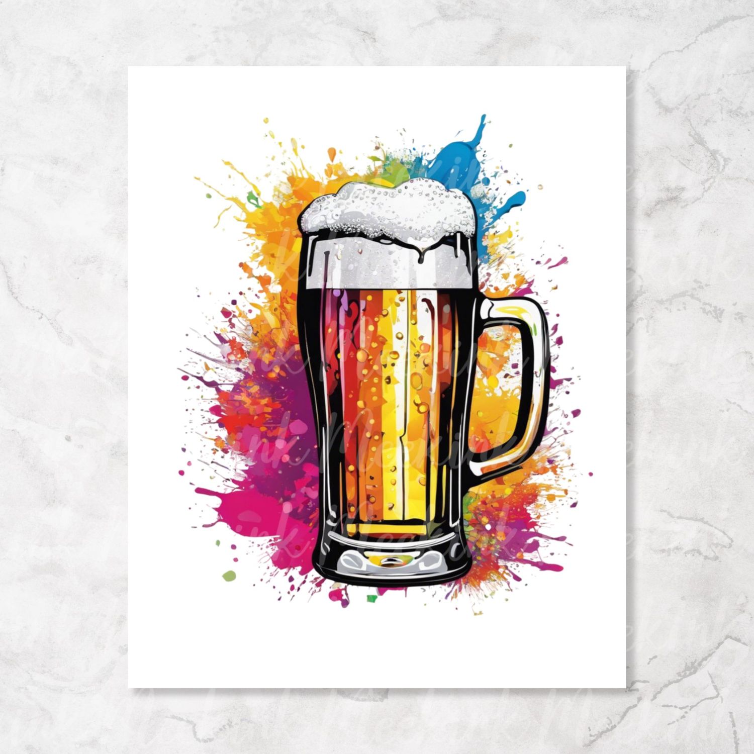 Colour Splash Beer Glass UVDTF
