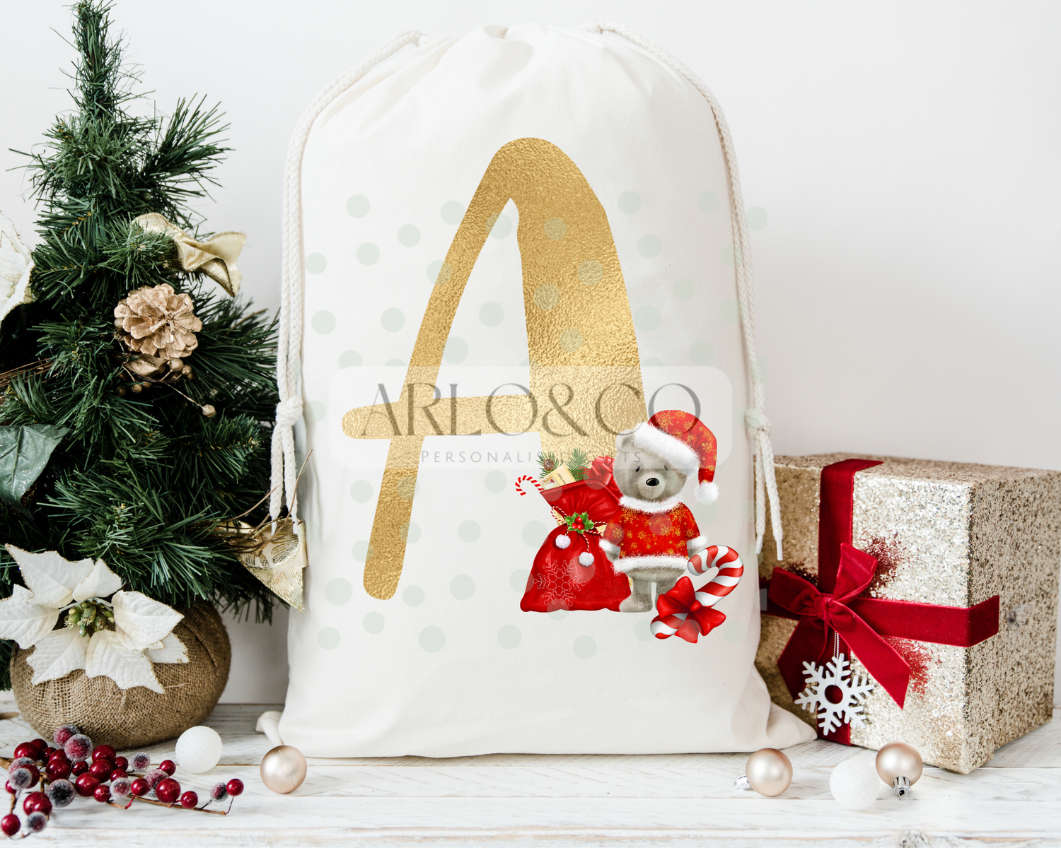 christmas-gold-bear-plus-christmas-bear-clipart-alphabet-digital-download