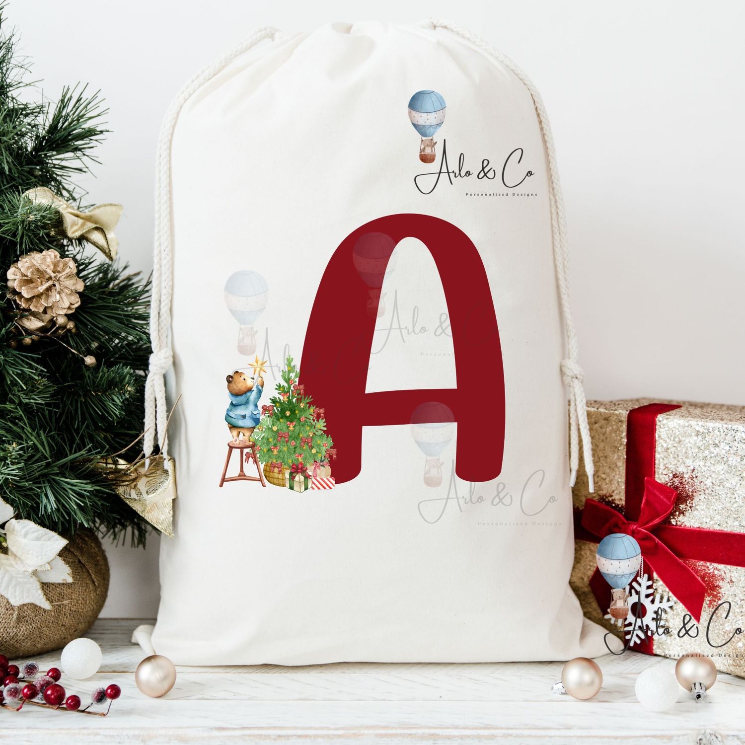 christmas-bear-deep-red-alphabet-digital-download