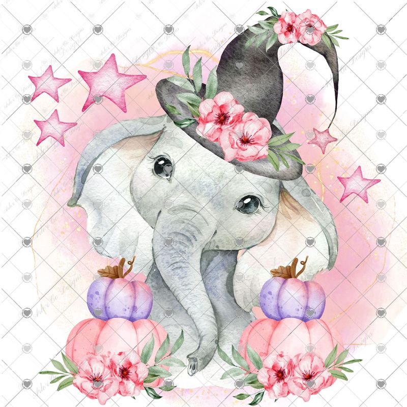 pink-halloween-witch-baby-elephant-digital-download