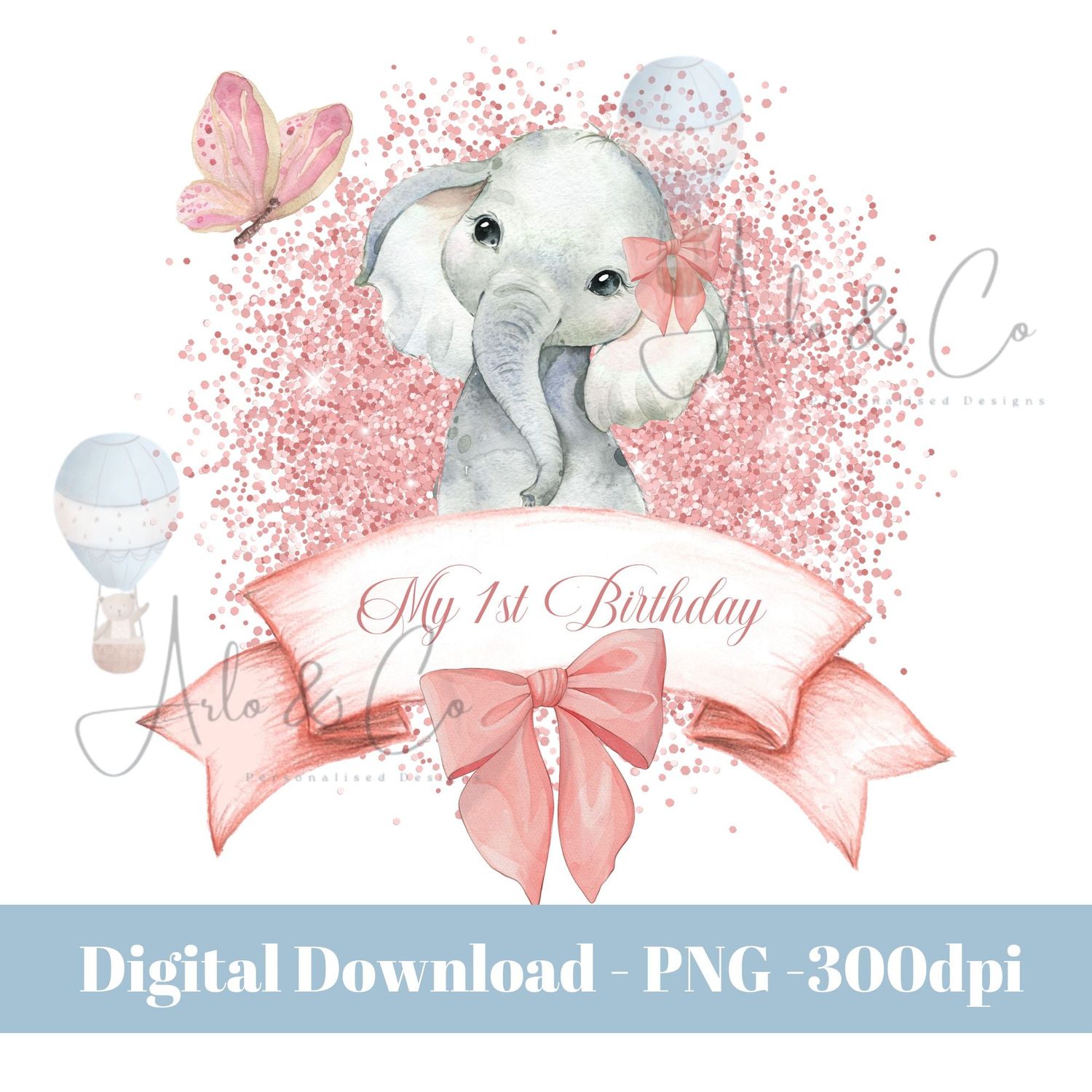 pink-baby-elephant-my-1st-birthday-sparkly-digital-download