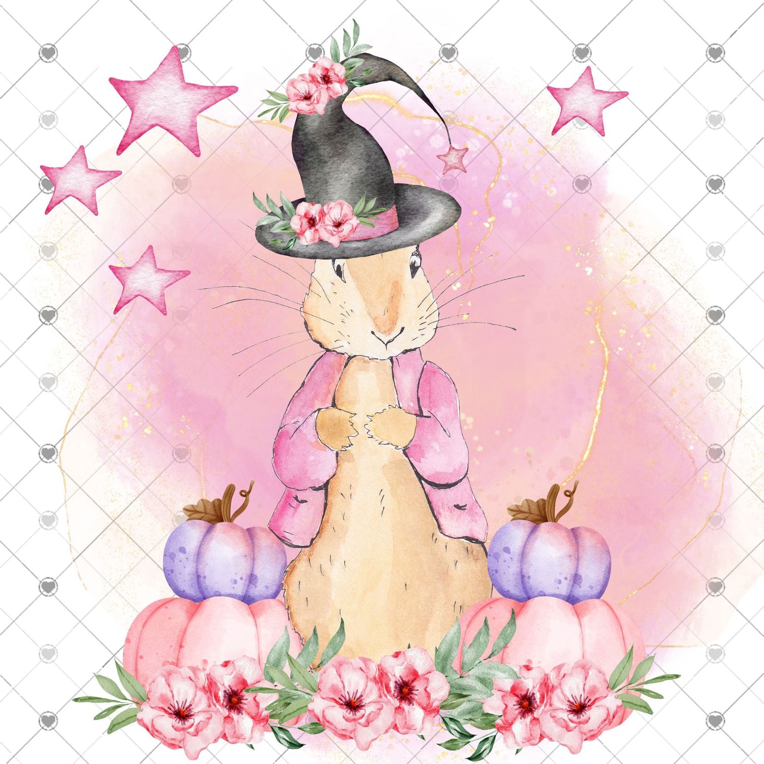 halloween-floral-flopsy-rabbit-digital-download