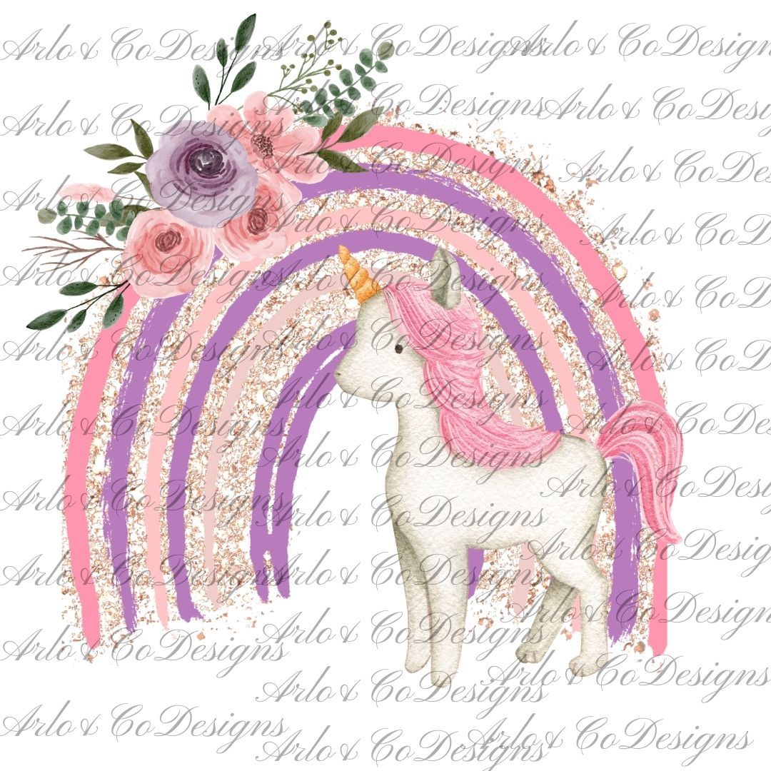 unicorn-sparkle-floral-rainbow-digital-design