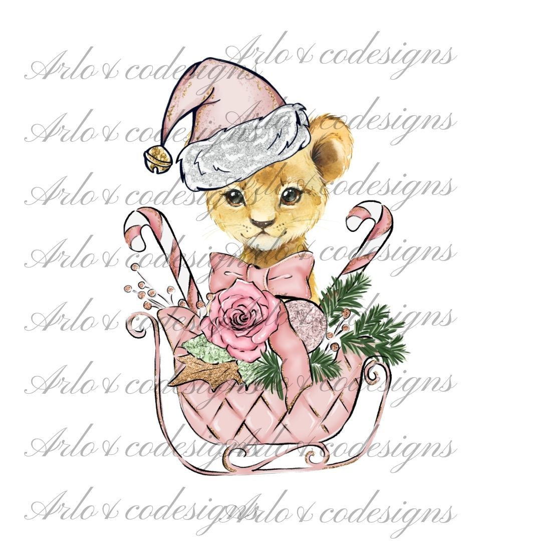 christmas-pink-cub-candy-sleigh-digital-design