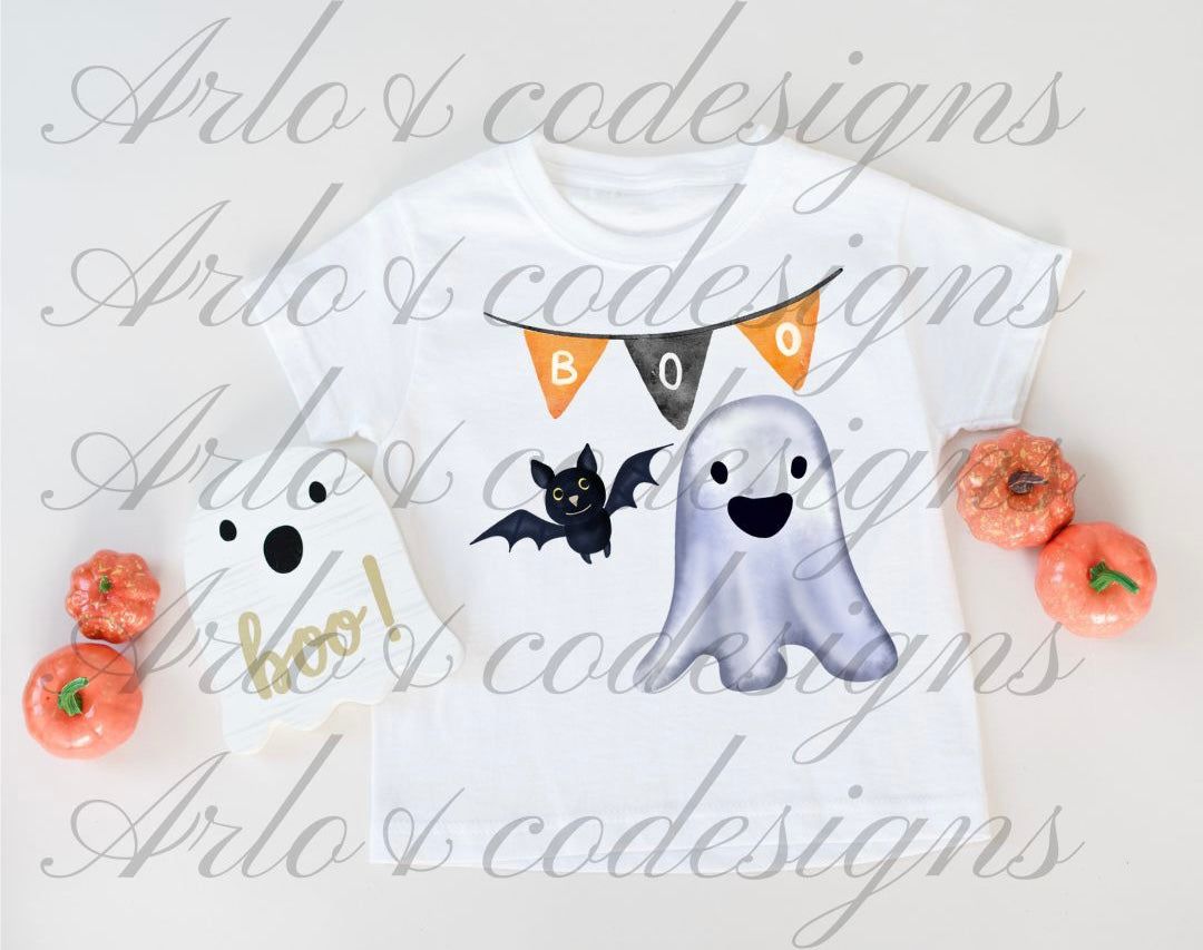 halloween-boo-cute-ghost-and-bat-digital-download