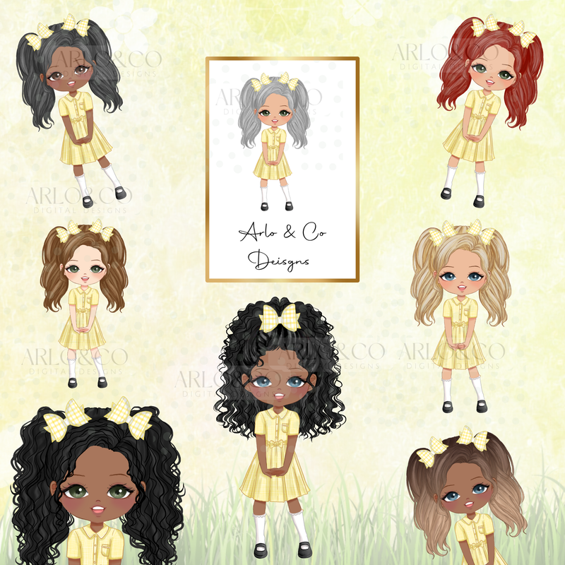 summer-school-girl-character-dolls-yellow-digital-download-deluxe-pack