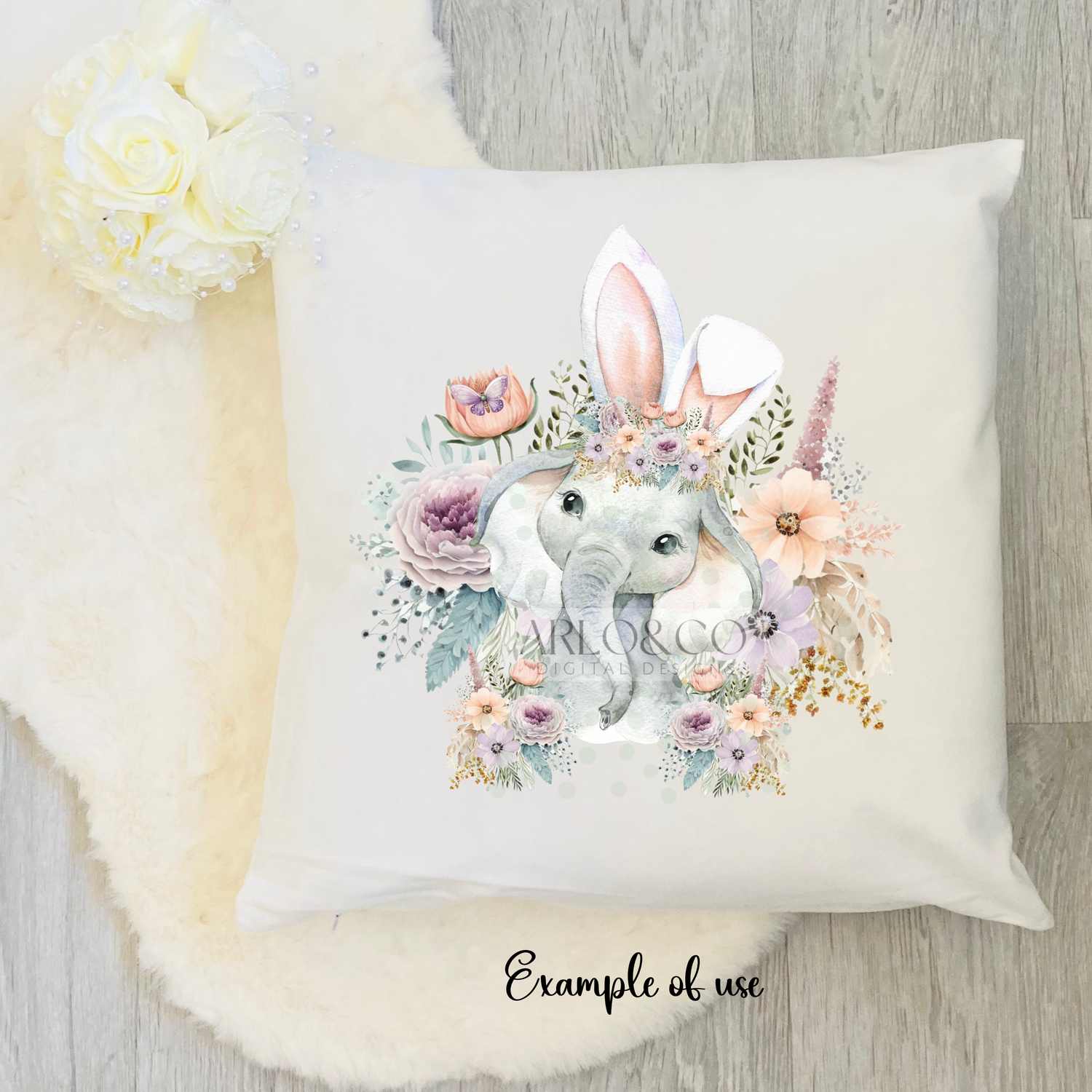 easter-elephant-and-spring-flowers-digital-download