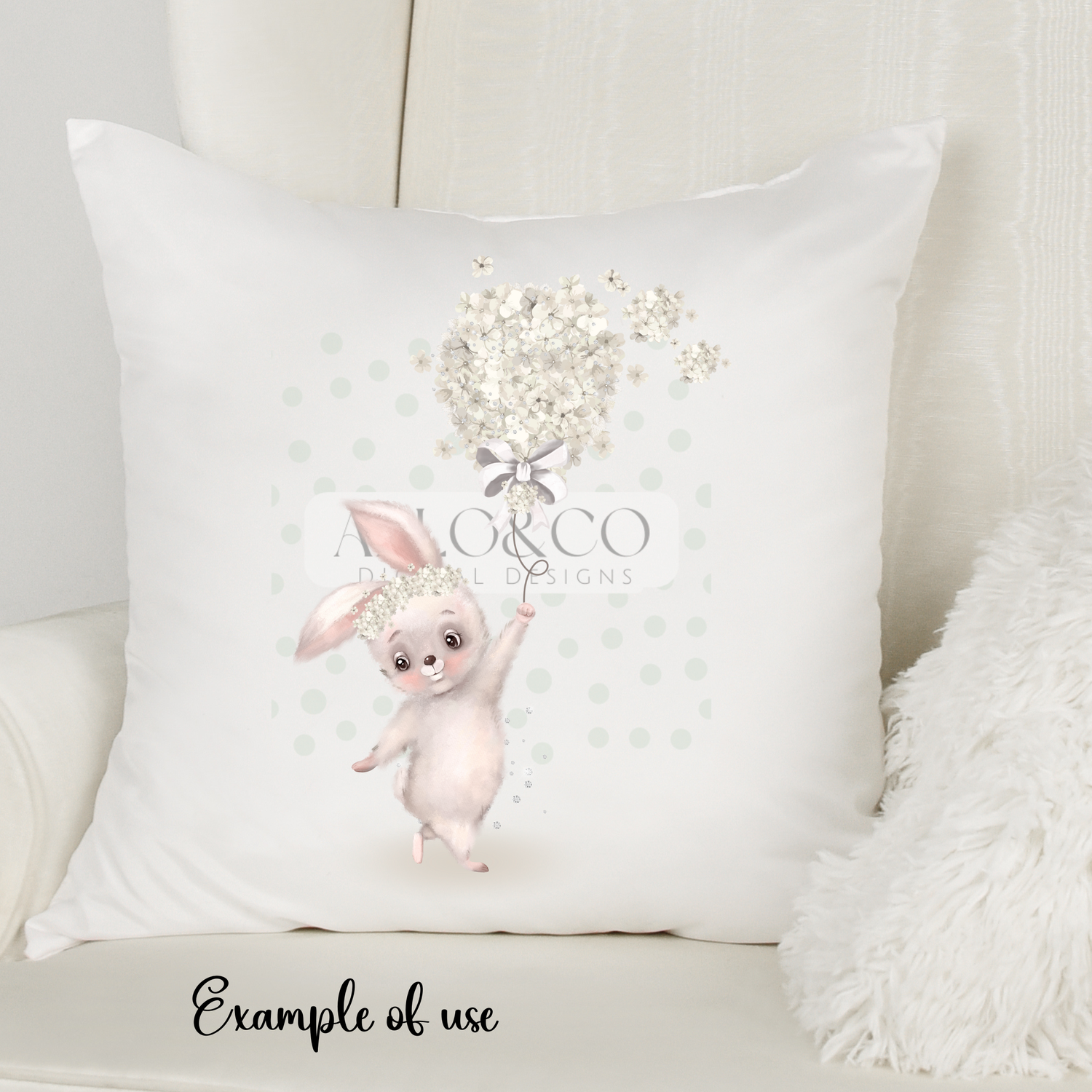 bunny-rabbit-with-beige-floral-balloon-digital-download