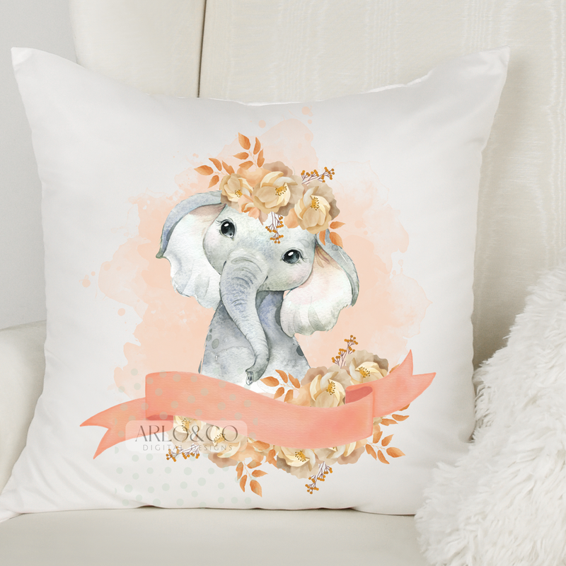 peach-floral-baby-elephant-digital-download