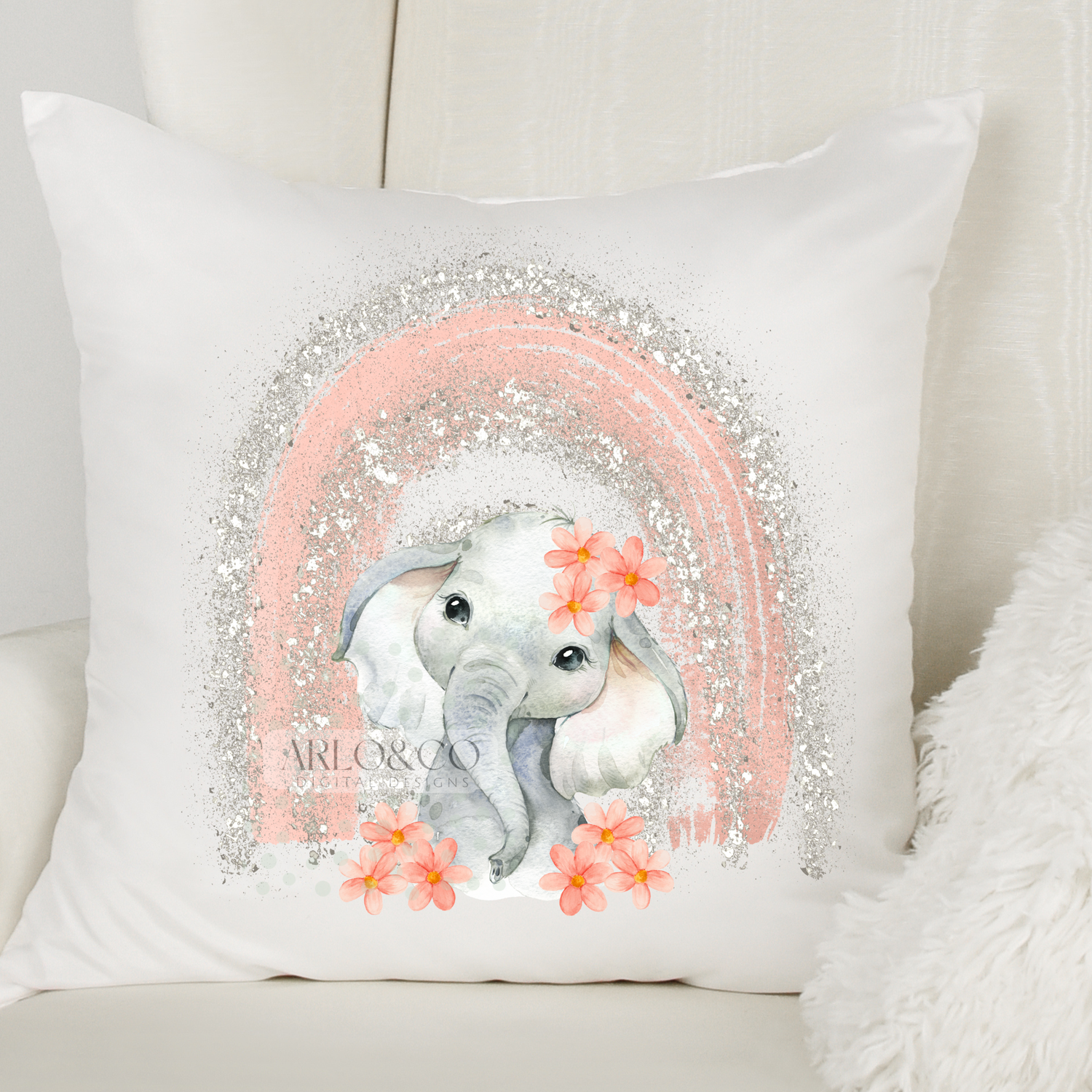 peachy-pink-sparkle-rainbow-baby-elephant-digital-download