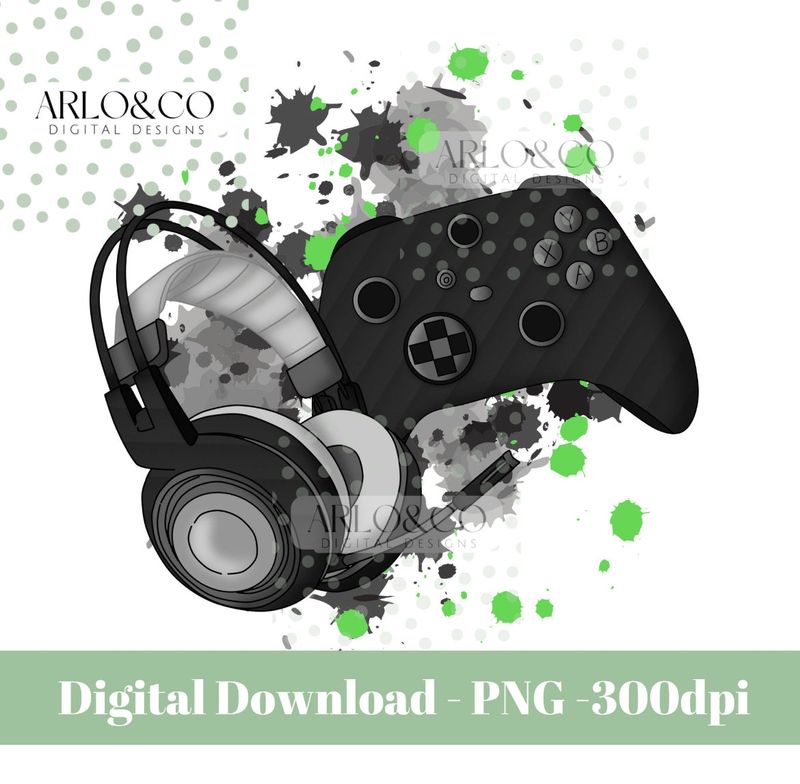 black-and-green-gaming-xbox-inspired-gamer-digital-download
