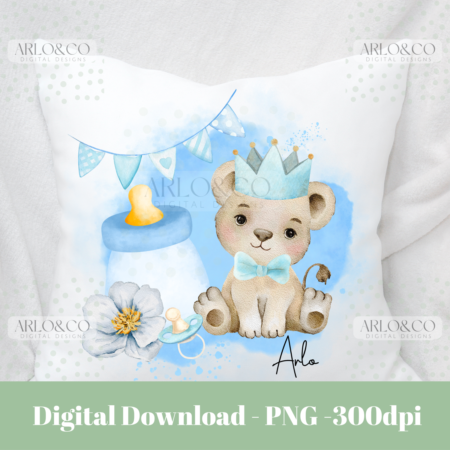 baby-blue-lion-cub-watercolour-digital-download