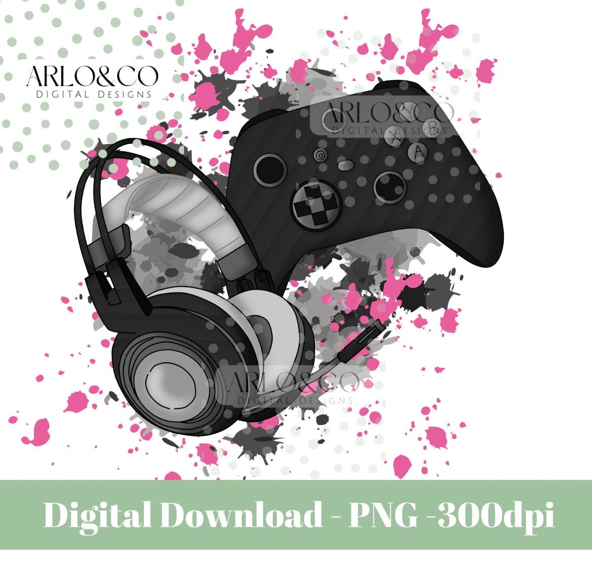 black-and-pink-gaming-xbox-inspired-gamer-digital-download