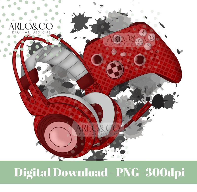 red-gaming-xbox-inspired-gamer-digital-download