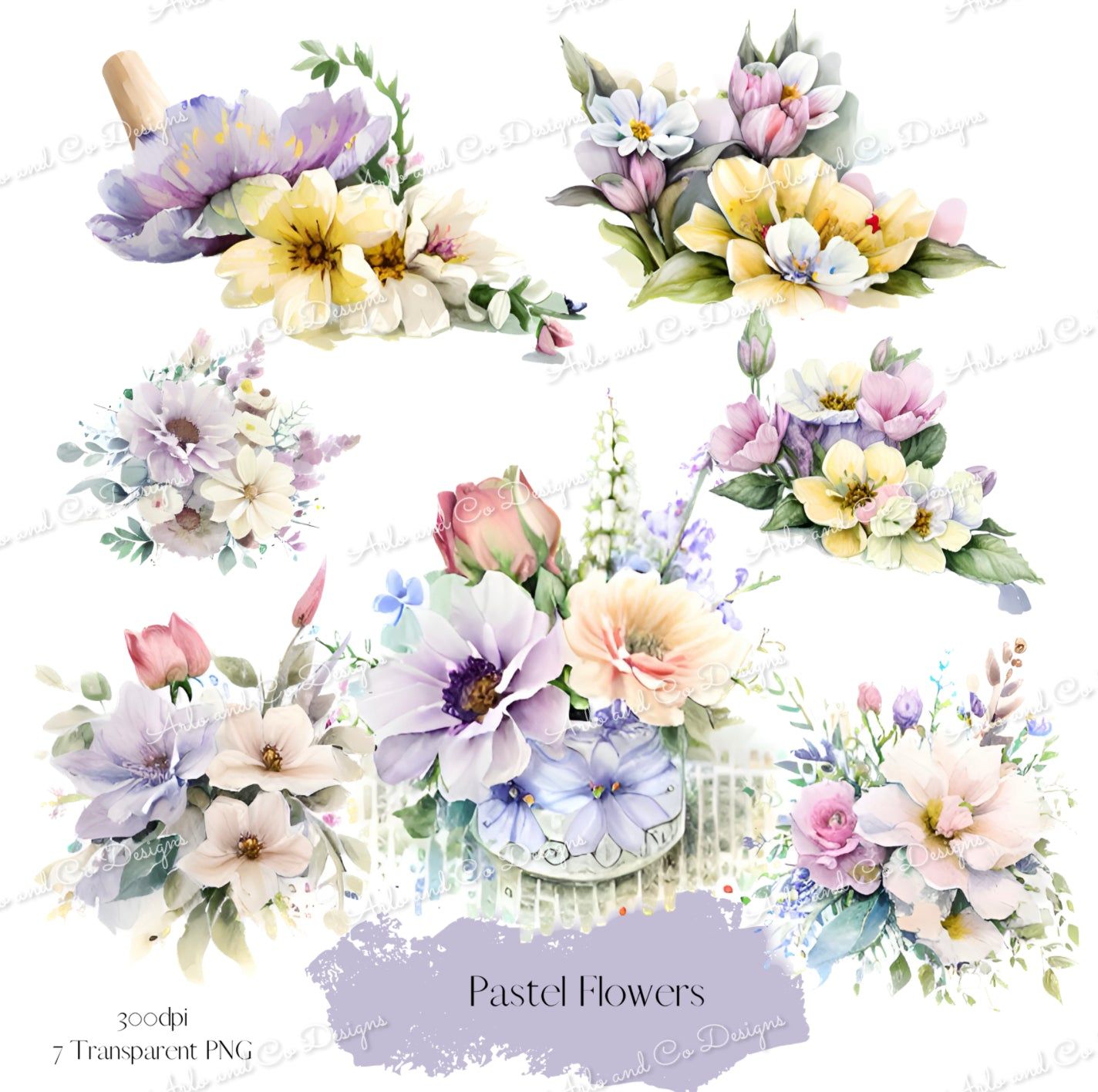 pastel-flower-bunches-digital-download