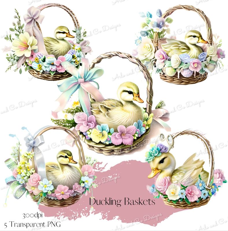 duckling-flower-baskets-digital-download