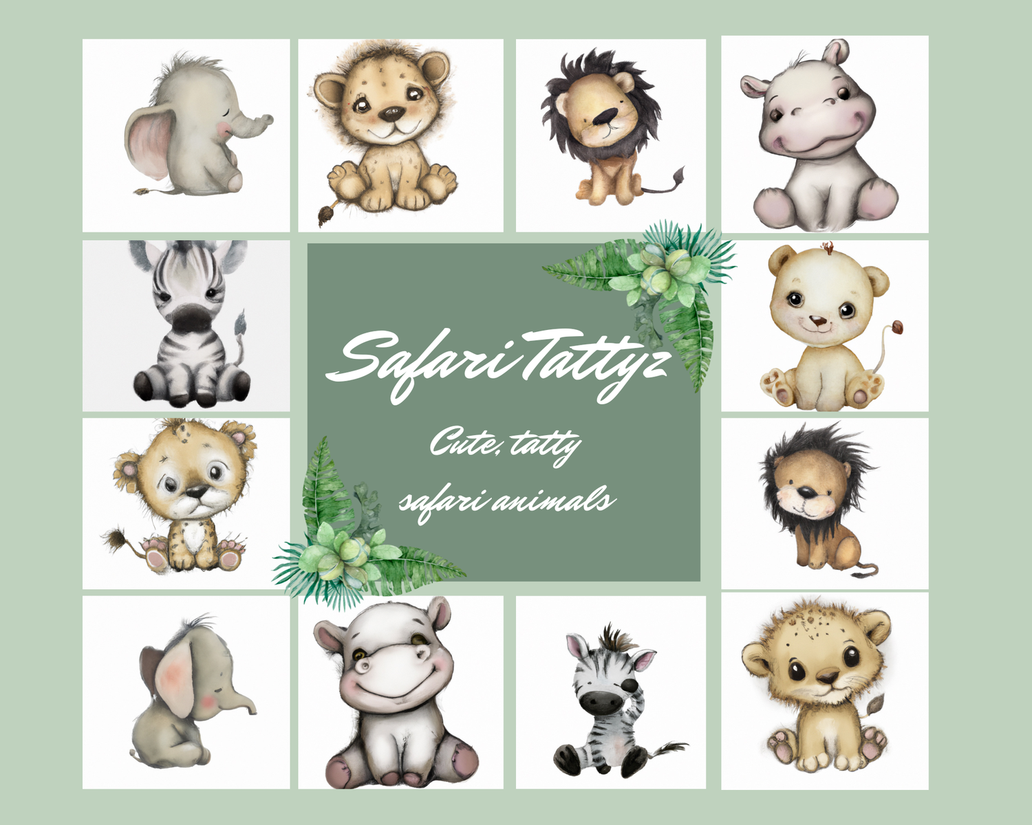 super-cute-tatty-chalk-painted-safari-animals-digital-download