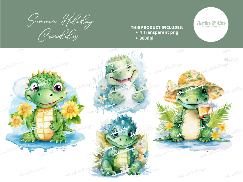 cute-summer-baby-crocodiles-digital-download
